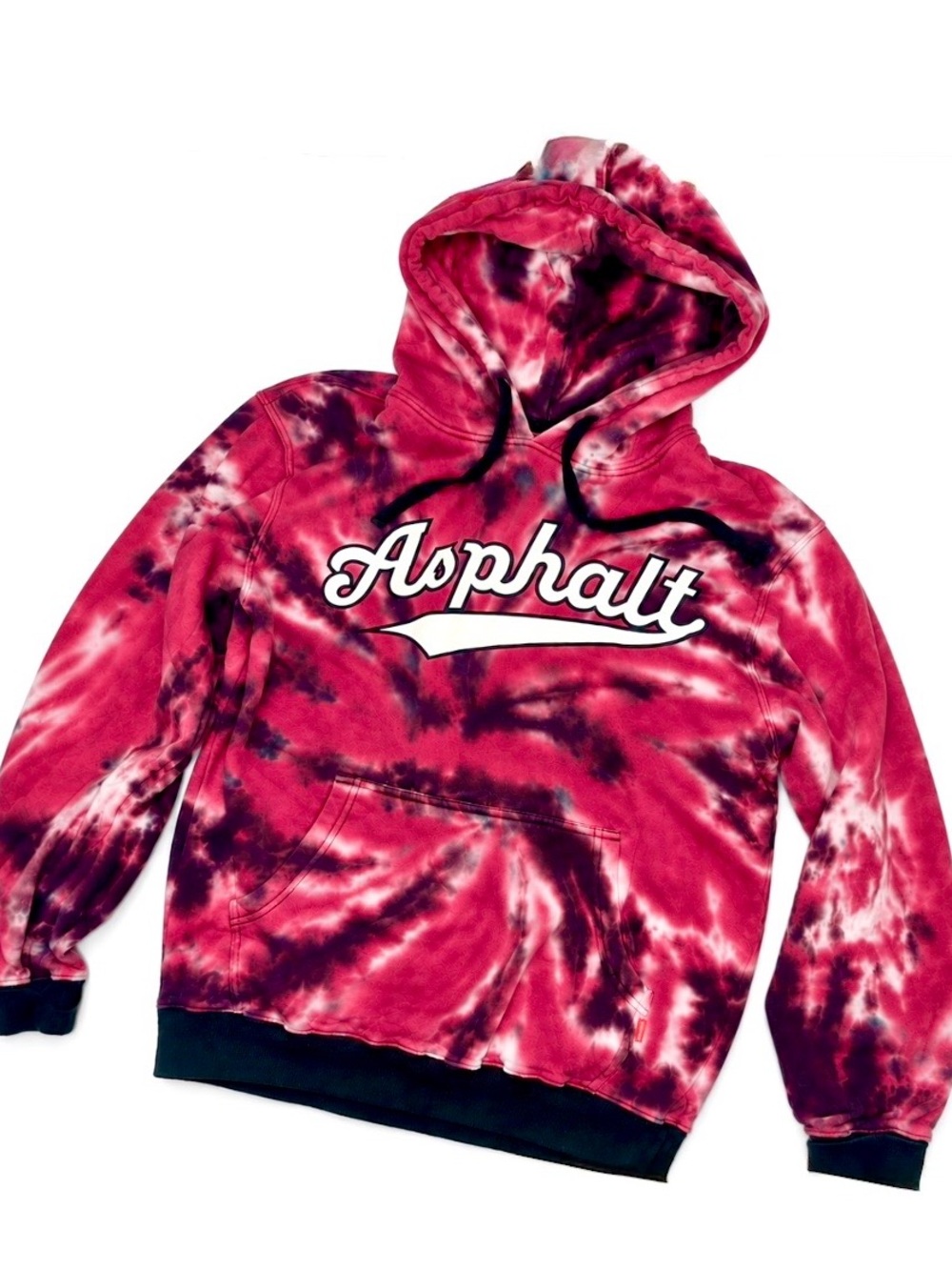 Asphalt Red & Black Tie-Dye Hoodie